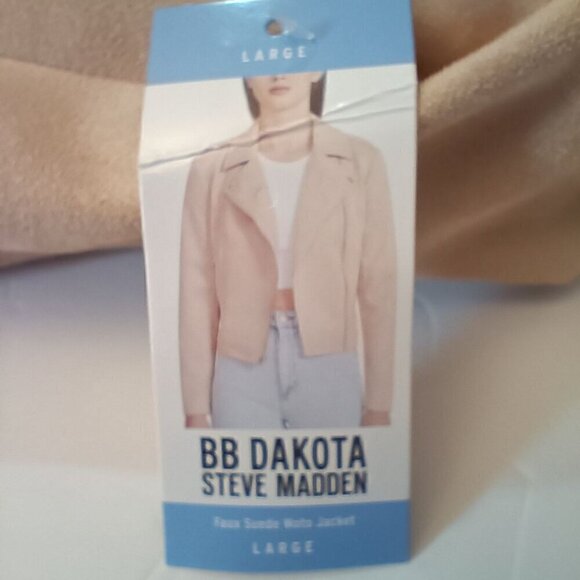 BB Dakota Steve Madden Women Faux Suede Moto Jacket Fashion Staple SZ Large NWT - Picture 7 of 12